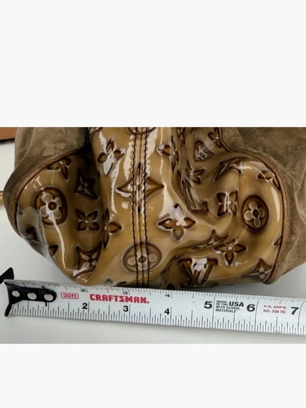 Louis Vuitton Irene Coco Hobo Monogram Suede & Patent Leather